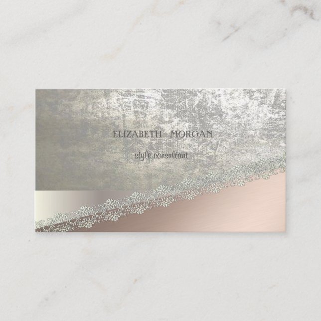Modern  Elegant Professional,Geometric,Lace Business Card (Front)
