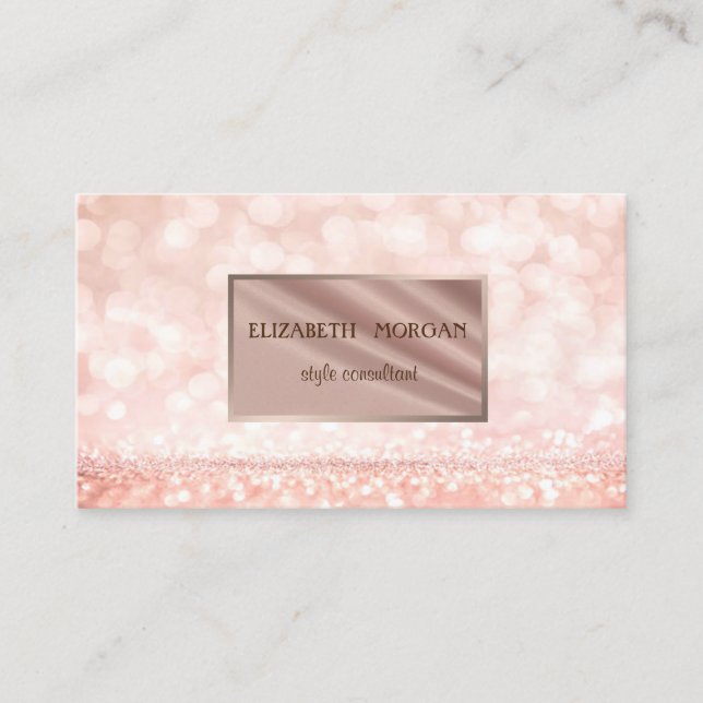 Modern Elegant Professional  Glitter Bokeh, Frame Business Card (Front)
