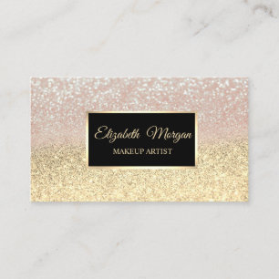 Modern Elegant Professional Glitter, Frame Makeup Business Card