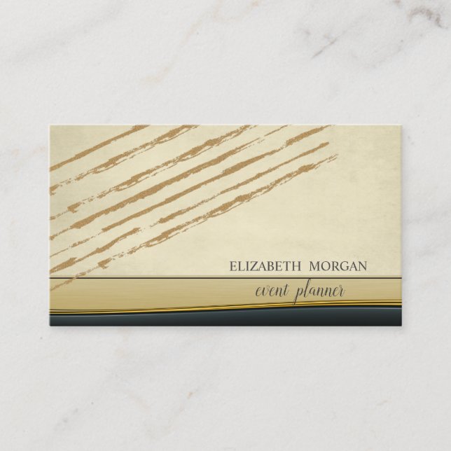 Modern Elegant Professional, Glitter Stripes Business Card (Front)