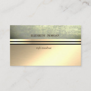 Modern Elegant Professional Gold, Green Stripe Business Card