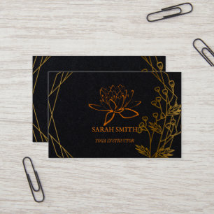 Modern Elegant Professional golden lotus flower Bu Business Card