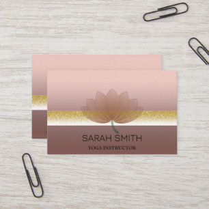 Modern Elegant Professional golden, lotus flower   Business Card