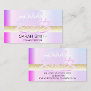 Modern Elegant Professional golden, lotus flower Business Card