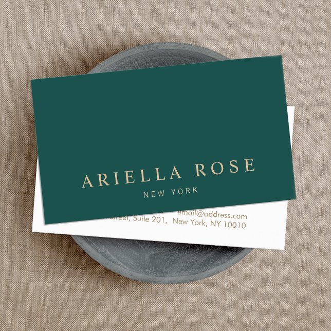Modern Elegant Professional Green Colour  Business Card (Creator Uploaded)
