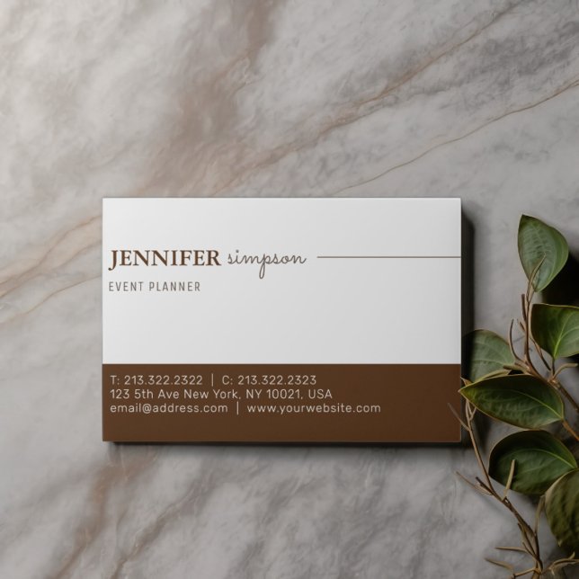 Modern Elegant Professional Grey and Brown Business Card (Creator Uploaded)