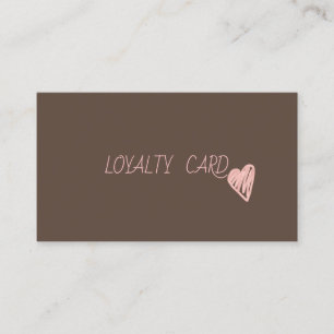 Modern Elegant Professional Hearts Brown Loyalty Card