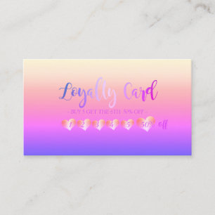 Modern Elegant Professional Hearts Ombre Loyalty Card
