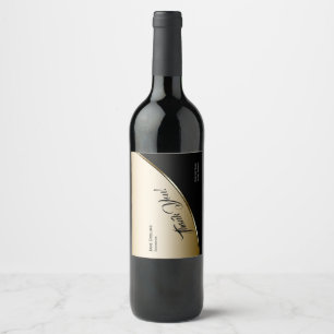 Modern Elegant Professional Highlight Black Gold Wine Label