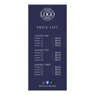 Modern Elegant Professional Logo Menu Price List
