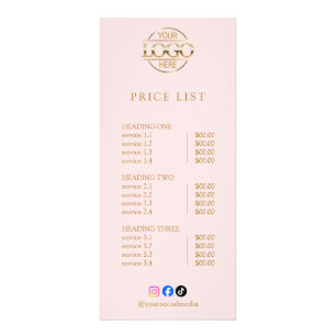 Modern Elegant Professional Logo Menu Price List