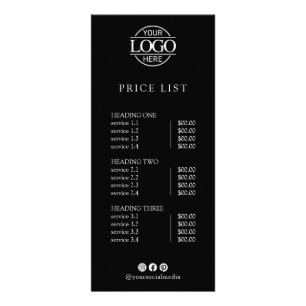 Modern Elegant Professional Logo Menu Price List