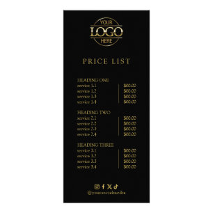 Modern Elegant Professional Logo Menu Price List