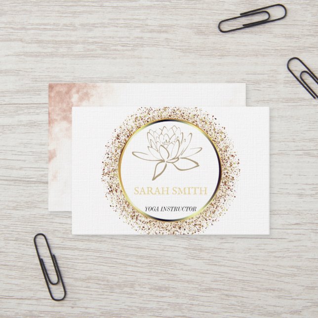 Modern Elegant Professional  lotus flower Business Business Card (Front/Back In Situ)