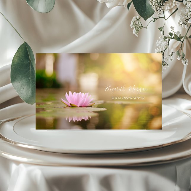 Modern Elegant Professional Lotus Gold  Yoga Business Card (Creator Uploaded)