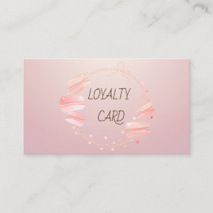 Modern Elegant Professional Pink Macarons Loyalty Card