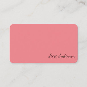 Modern Elegant Professional Plain Salmon red Business Card