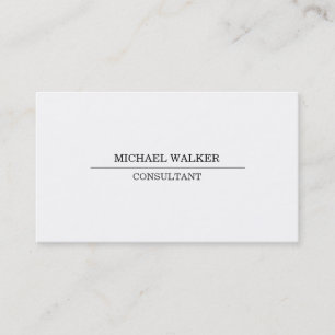 Modern Elegant Professional Plain Simple White Business Card