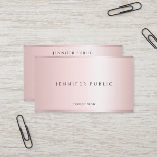 Modern Elegant Professional Rose Gold Luxury Silk Business Card