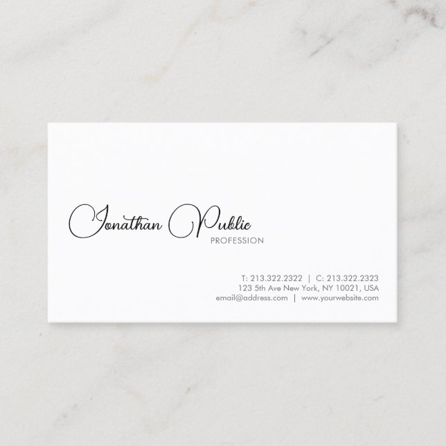 Modern Elegant Professional Simple Template Business Card (Front)
