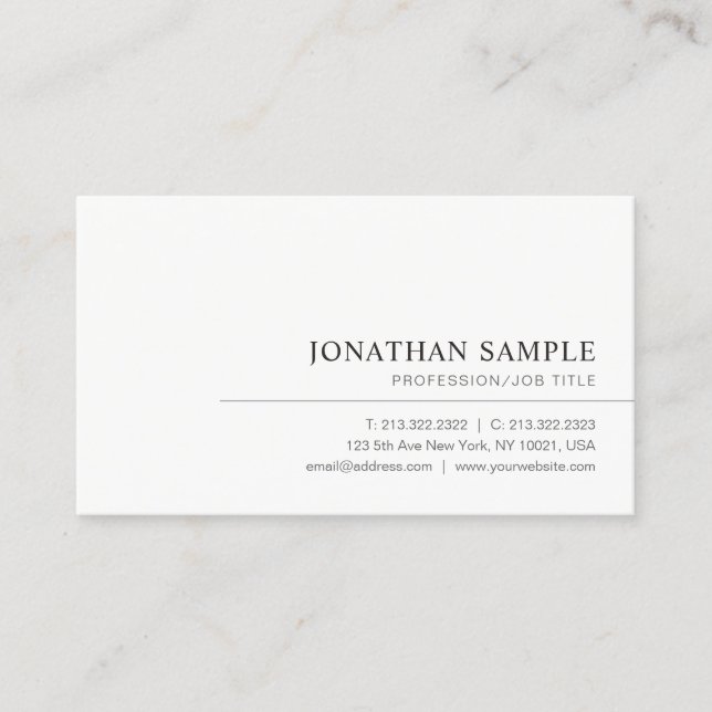 Modern Elegant Professional Simple Template Business Card (Front)