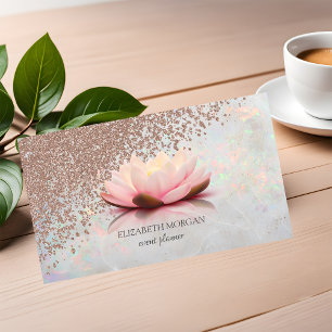 Modern Elegant Professionl Diamonds Lotus Opal Business Card