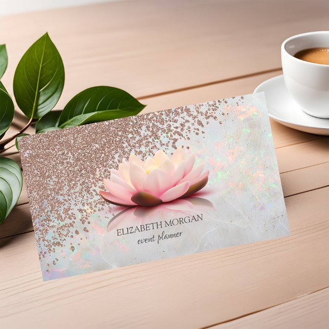 Modern Elegant Professionl Diamonds Lotus Opal Business Card (Creator Uploaded)