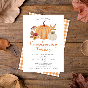 Modern Elegant Pumpkin Friendsgiving Dinner Invitation