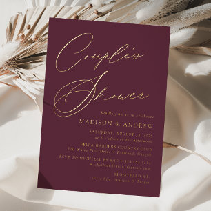 Modern Elegant Purple and Gold Couple's Shower