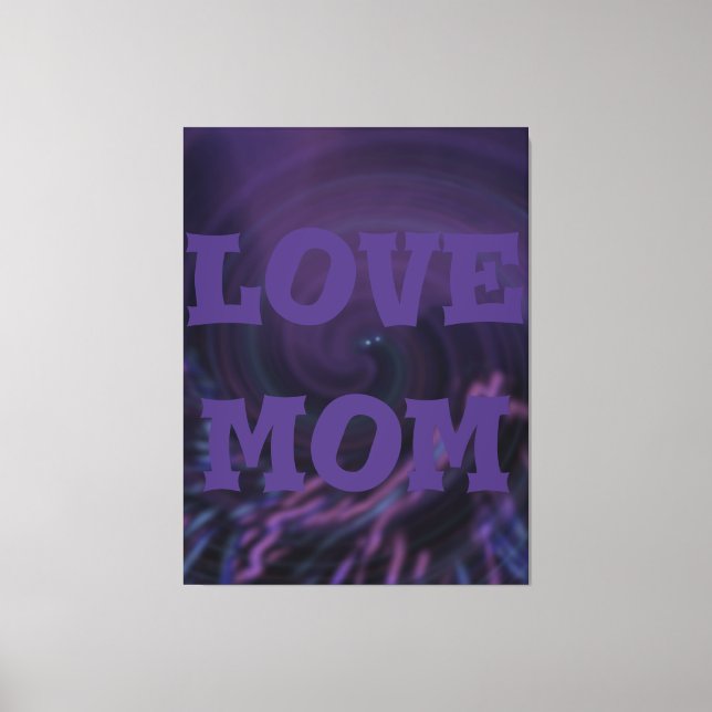 Modern elegant_purple_black_pink_love mom_design   canvas print (Front)