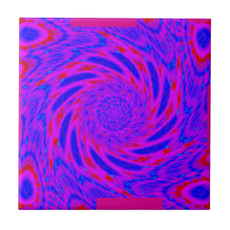 Modern elegant purple-blue -pink rose design tile