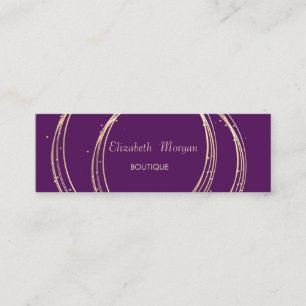 Modern Elegant  ,Purple ,Gold Circles Mini Business Card