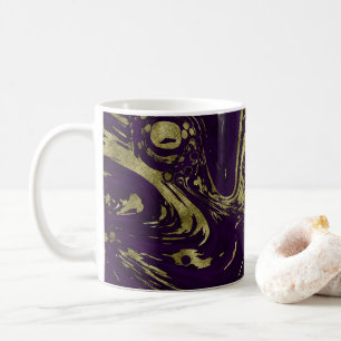 Modern Elegant Purple & Gold Marble Swirl   Coffee Mug