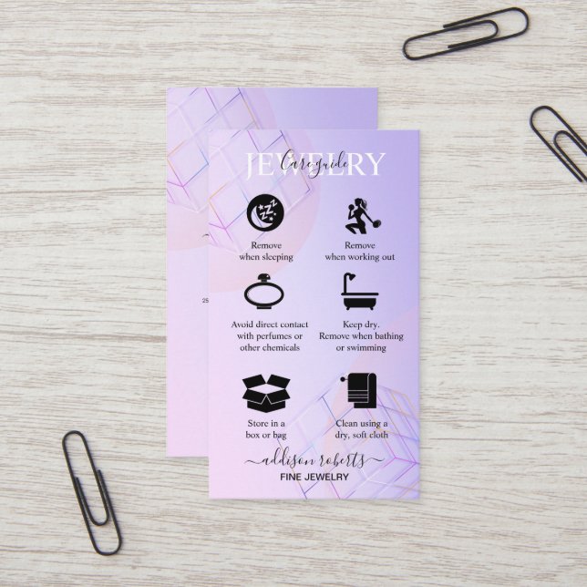 Modern Elegant Purple Holographic Logo Business Card (Front/Back In Situ)