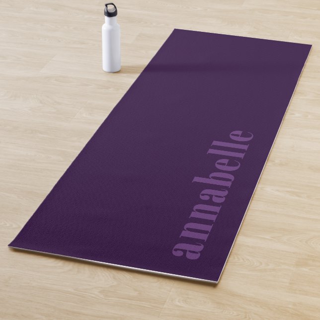 Modern Elegant Purple Minimal Personalised  Yoga Mat (In Situ)