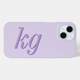 Modern Elegant Purple Monogram Initials iPhone 15 Case