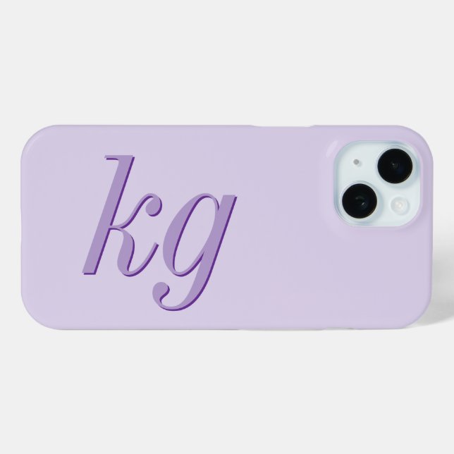 Modern Elegant Purple Monogram Initials Case-Mate iPhone Case (Back (Horizontal))