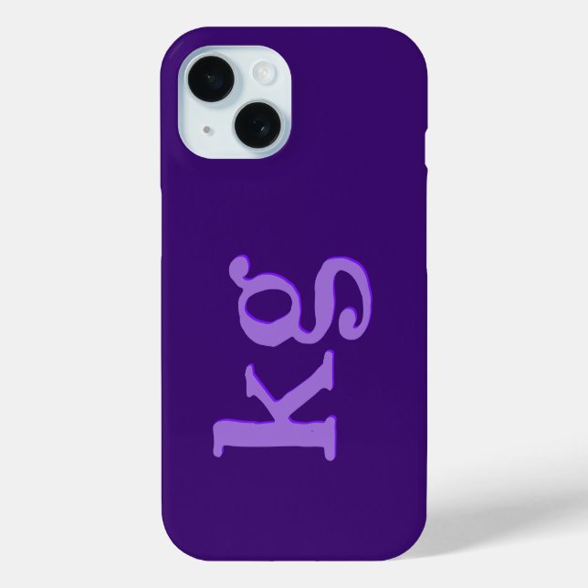 Modern Elegant Purple Monogram Initials Case-Mate iPhone Case (Back)