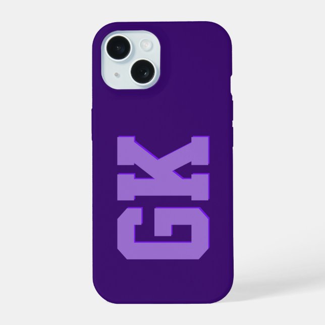 Modern Elegant Purple Monogram Initials iPhone 15 Case (Back)