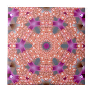 Modern elegant purple -pink rose design tile