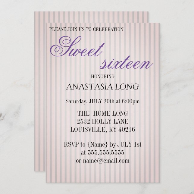 Modern, Elegant Purple Save The Date (Front/Back)