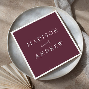 Modern Elegant Purple Wedding Napkin