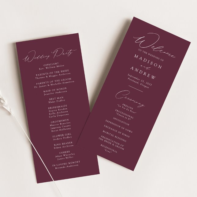 Modern Elegant Purple Wedding Program (Creator Uploaded)