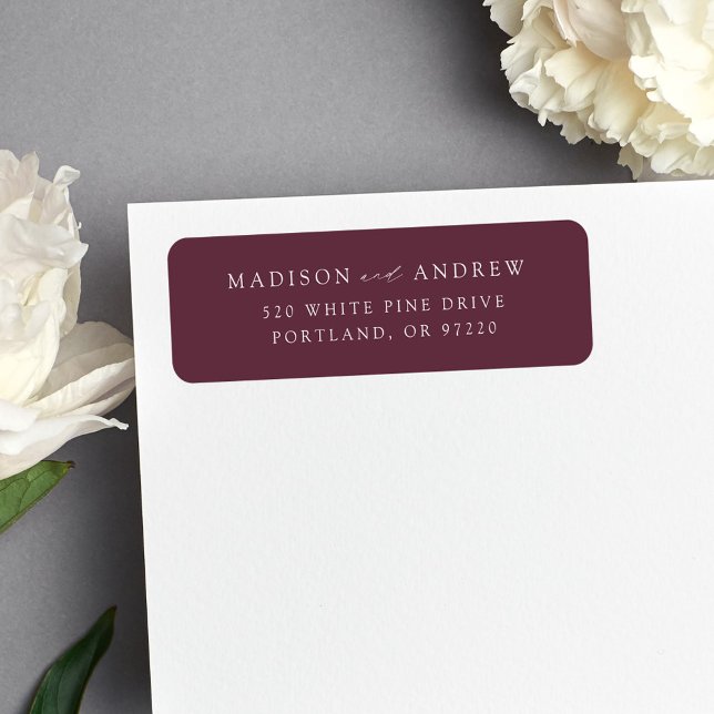 Modern Elegant Purple Wedding Return Address (Creator Uploaded)