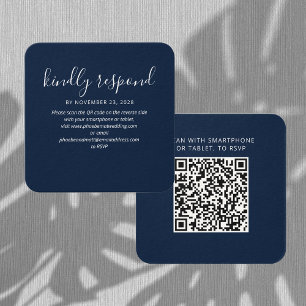 Modern Elegant QR Code RSVP Wedding Website Card