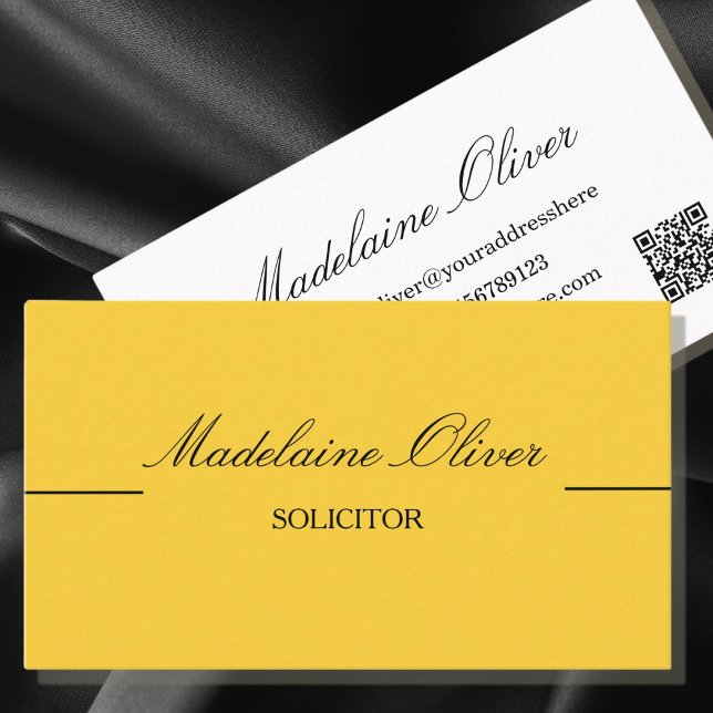 Modern Elegant QR Code Solicitor Professional  Business Card (Creator Uploaded)