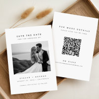 Modern Elegant QR Code Wedding Photo Save The Date