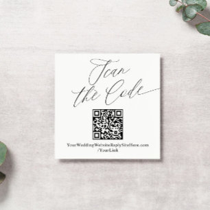 Modern Elegant QR Code Wedding Website Enclosure C Card