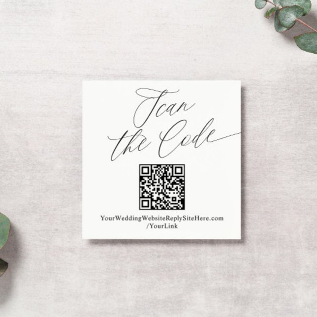 Modern Elegant QR Code Wedding Website Enclosure C Card (Creator Uploaded)