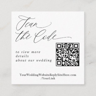 Modern Elegant QR Code Wedding Website Enclosure Card